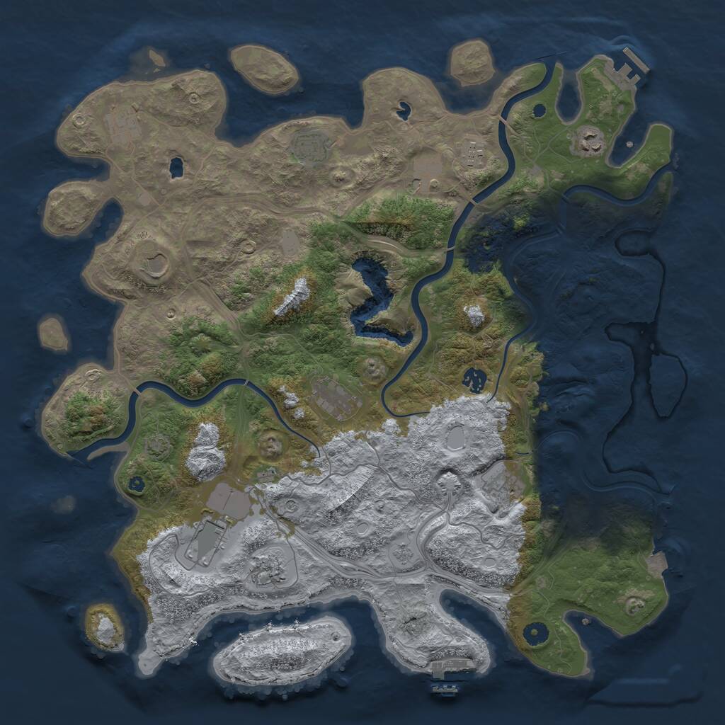 Rust Map: Procedural Map, Size: 4500, Seed: 952742159, 17 Monuments