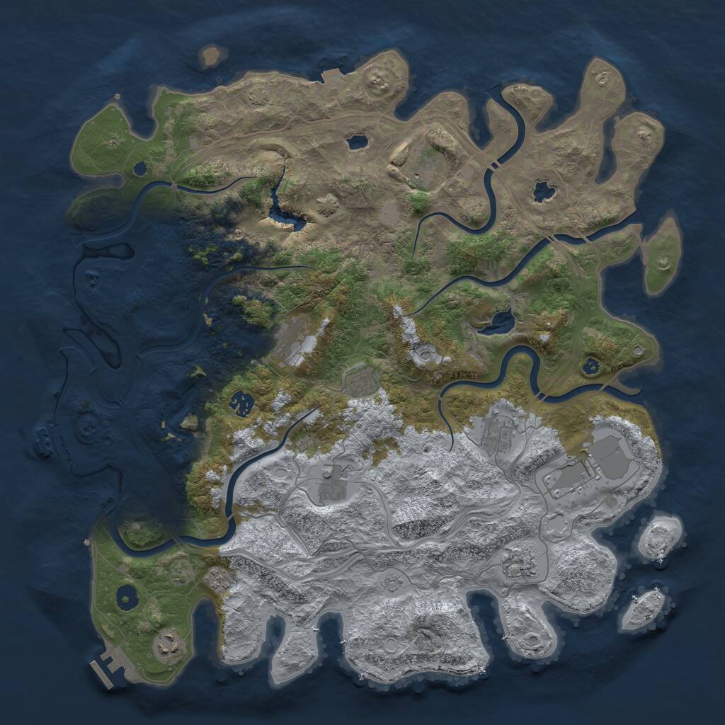Rust Map: Procedural Map, Size: 4500, Seed: 99932, 16 Monuments