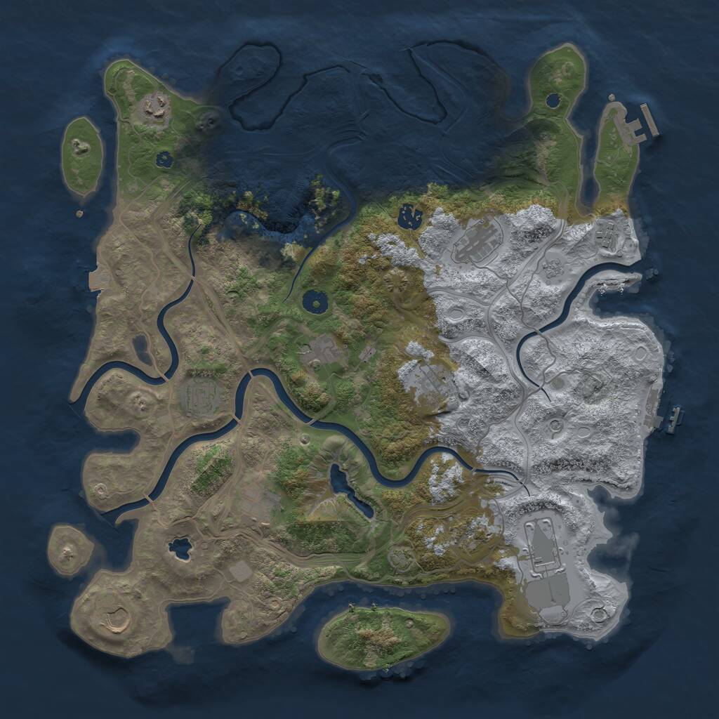 Rust Map: Procedural Map, Size: 4250, Seed: 152802992, 17 Monuments