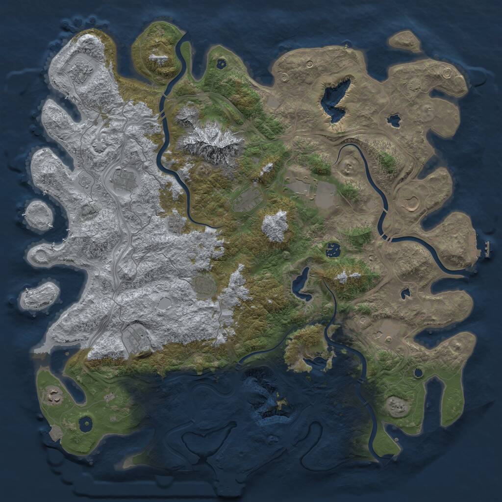 Rust Map: Procedural Map, Size: 5000, Seed: 15517, 17 Monuments