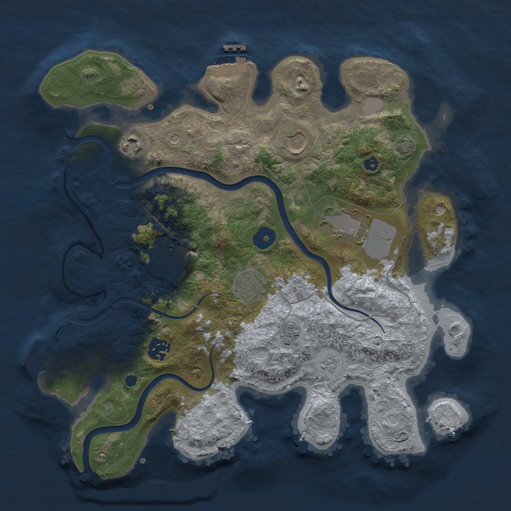 Rust Map: Procedural Map, Size: 3500, Seed: 176985464, 13 Monuments
