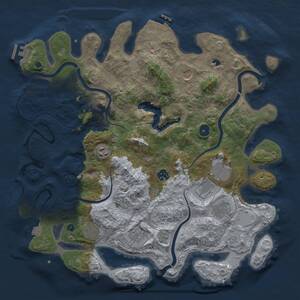 Thumbnail Rust Map: Procedural Map, Size: 4050, Seed: 555835951, 14 Monuments