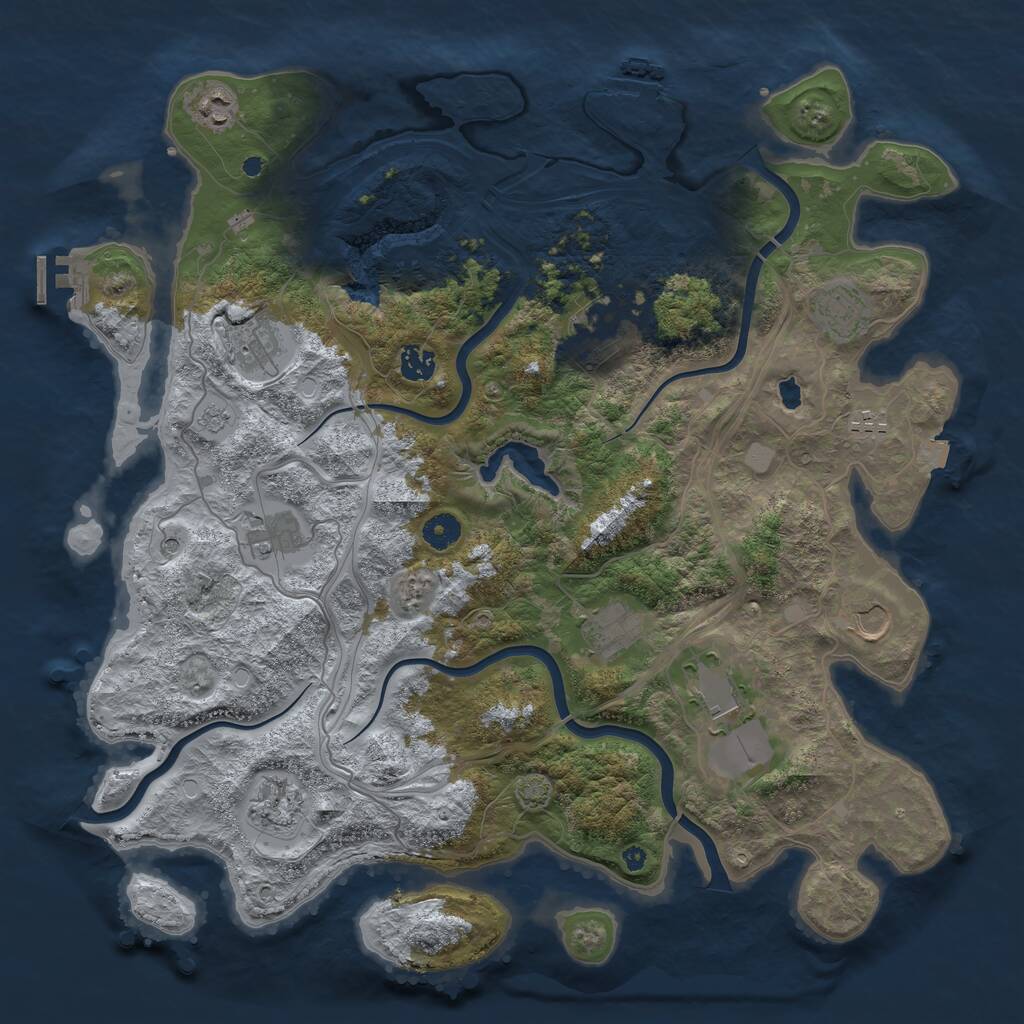 Rust Map: Procedural Map, Size: 4250, Seed: 2009281724, 17 Monuments
