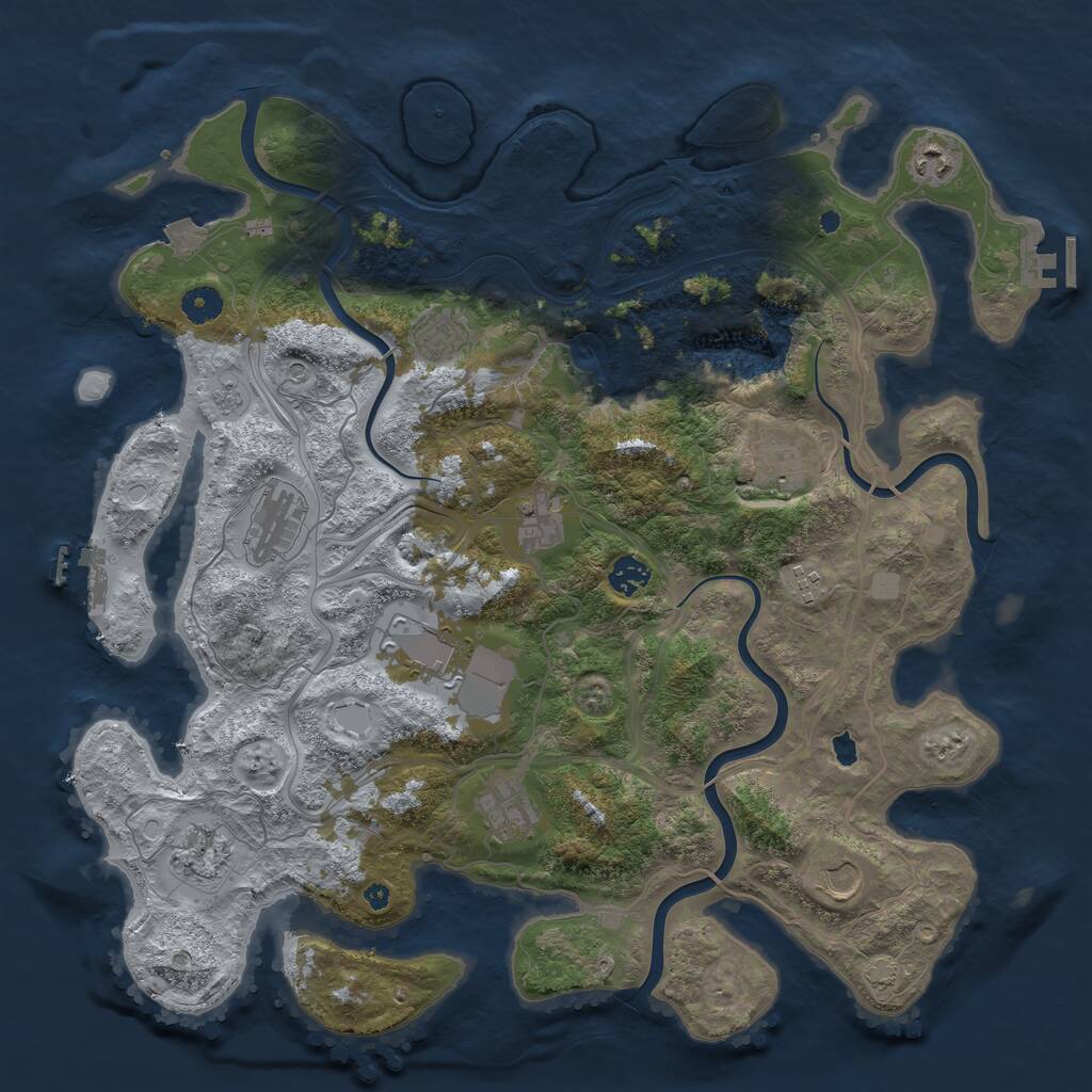 Rust Map: Procedural Map, Size: 4250, Seed: 74587565, 17 Monuments