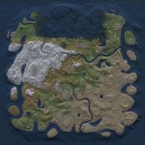 Thumbnail Rust Map: Procedural Map, Size: 4500, Seed: 1108546650, 17 Monuments