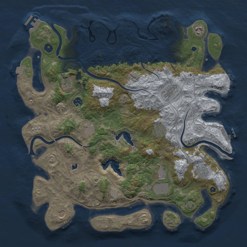 Rust Map: Procedural Map, Size: 4250, Seed: 19487, 16 Monuments