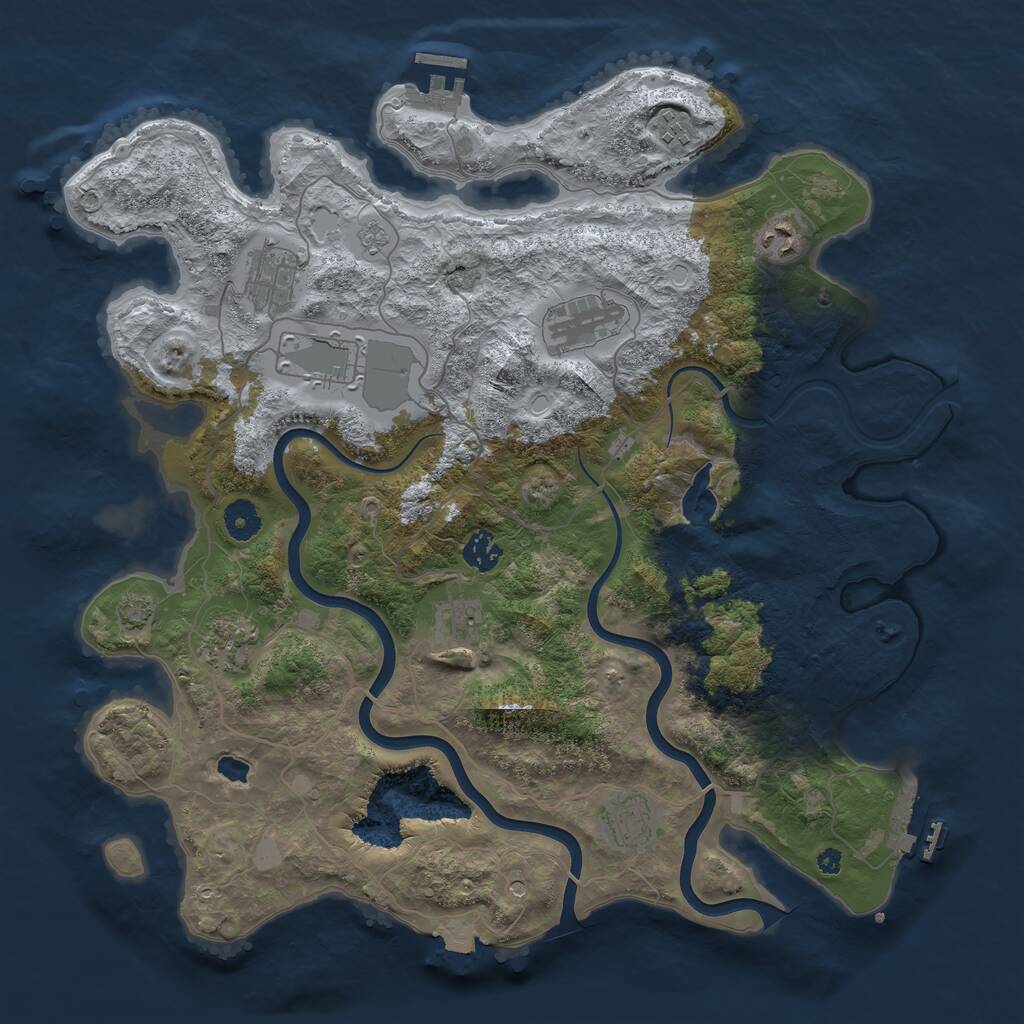 Rust Map: Procedural Map, Size: 4000, Seed: 12615, 15 Monuments