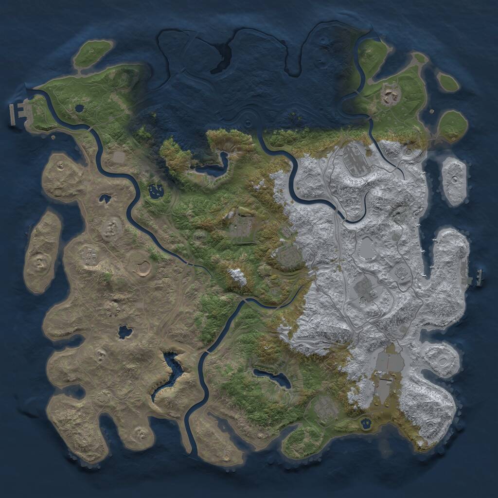 Rust Map: Procedural Map, Size: 4750, Seed: 496777612, 16 Monuments