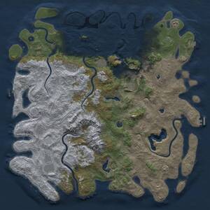 Thumbnail Rust Map: Procedural Map, Size: 5500, Seed: 13226677, 17 Monuments
