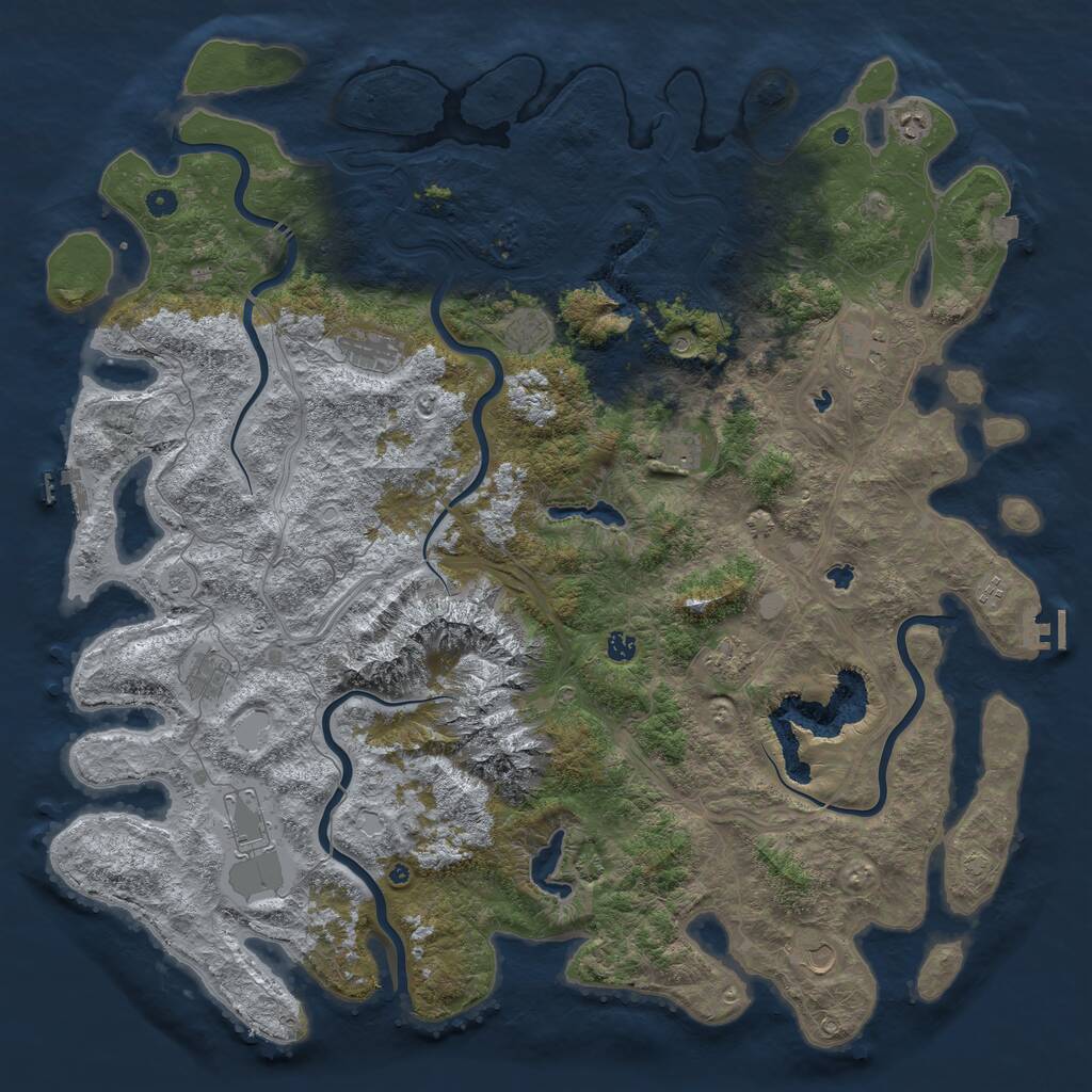 Rust Map: Procedural Map, Size: 5500, Seed: 13226677, 17 Monuments