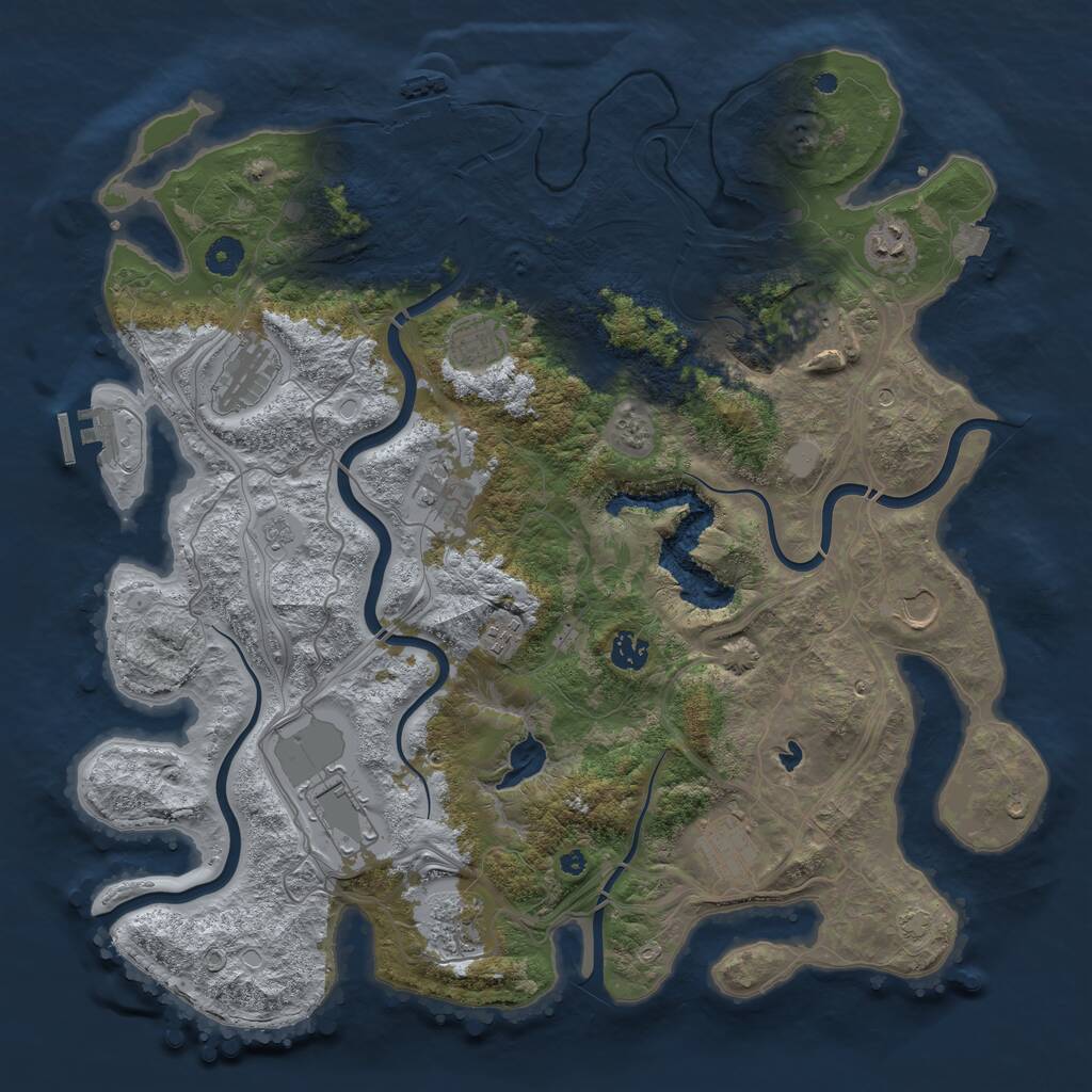 Rust Map: Procedural Map, Size: 4250, Seed: 378420666, 17 Monuments