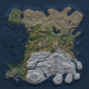 Thumbnail Rust Map: Procedural Map, Size: 4200, Seed: 977099610, 16 Monuments