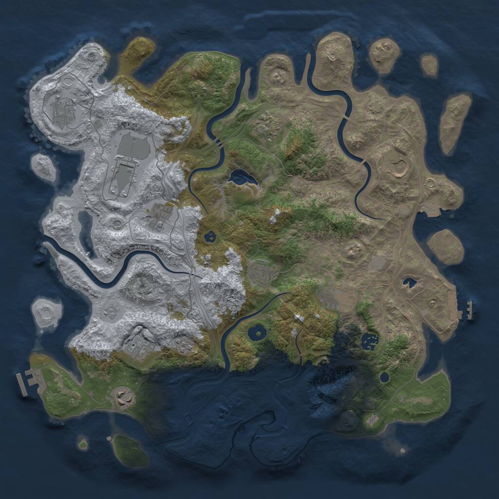 Rust Map: Procedural Map, Size: 4250, Seed: 1308854488, 17 Monuments