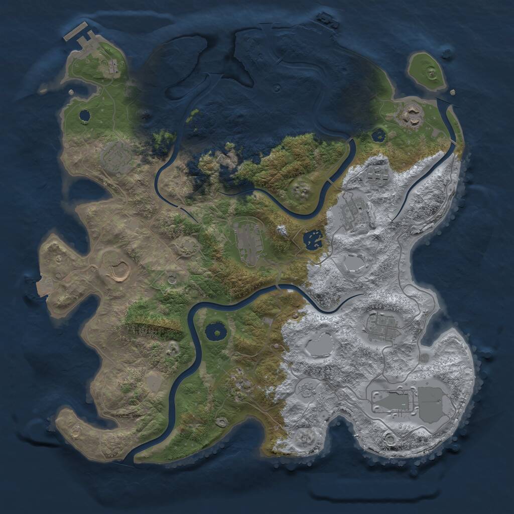 Rust Map: Procedural Map, Size: 3800, Seed: 1337420, 16 Monuments