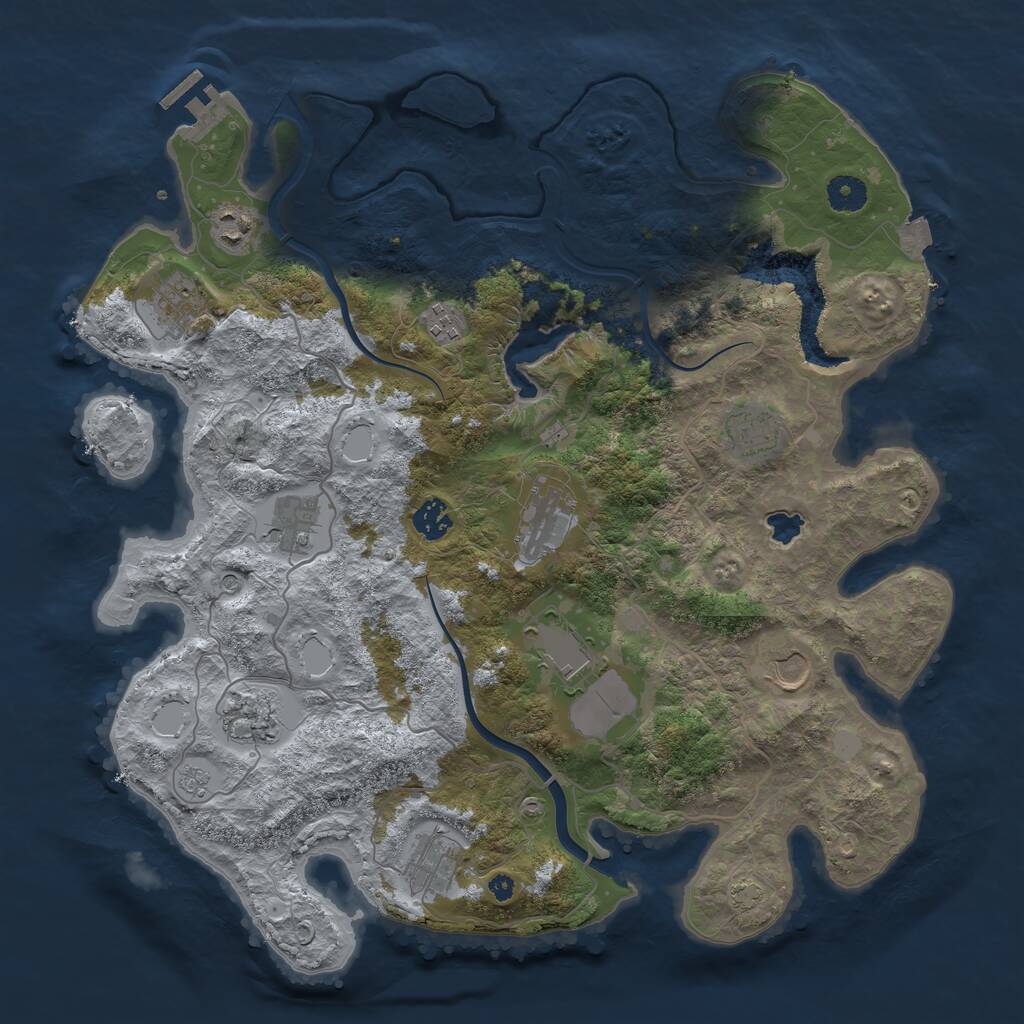 Rust Map: Procedural Map, Size: 4000, Seed: 1208999380, 16 Monuments
