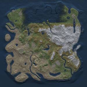 Thumbnail Rust Map: Procedural Map, Size: 4500, Seed: 84147557, 17 Monuments