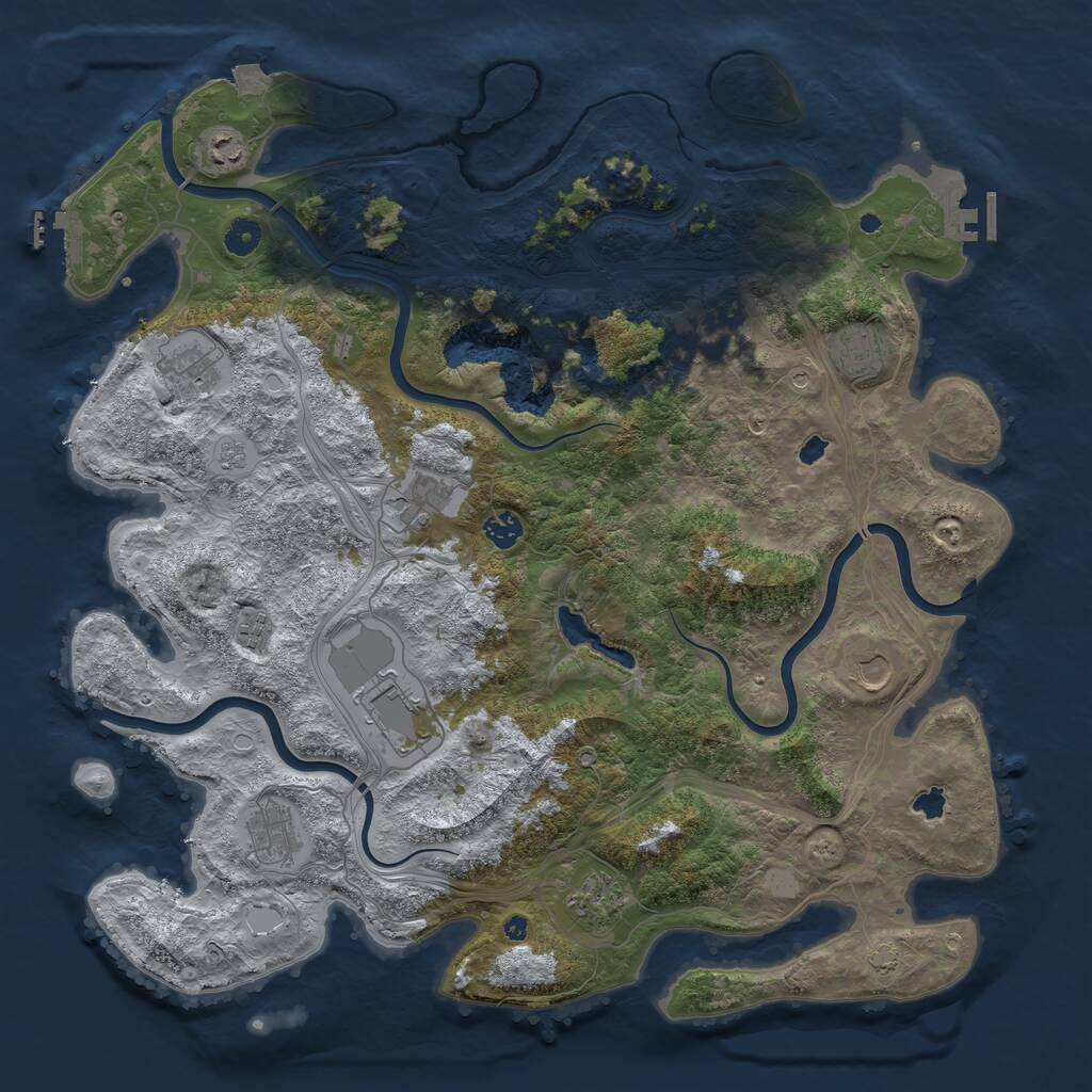 Rust Map: Procedural Map, Size: 4500, Seed: 891715062, 17 Monuments
