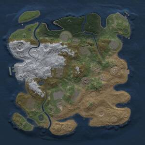 Thumbnail Rust Map: Procedural Map, Size: 3650, Seed: 65148999, 19 Monuments