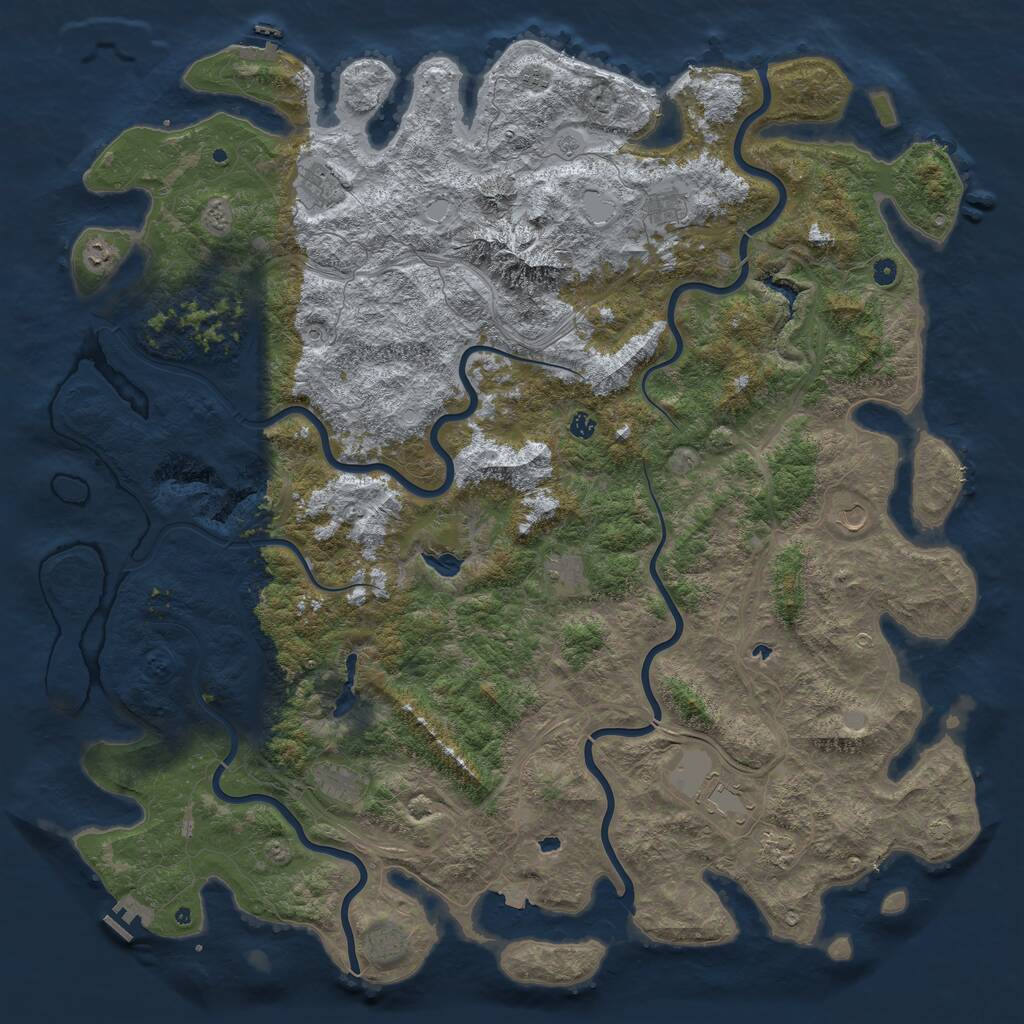 Rust Map: Procedural Map, Size: 6000, Seed: 1115162034, 17 Monuments