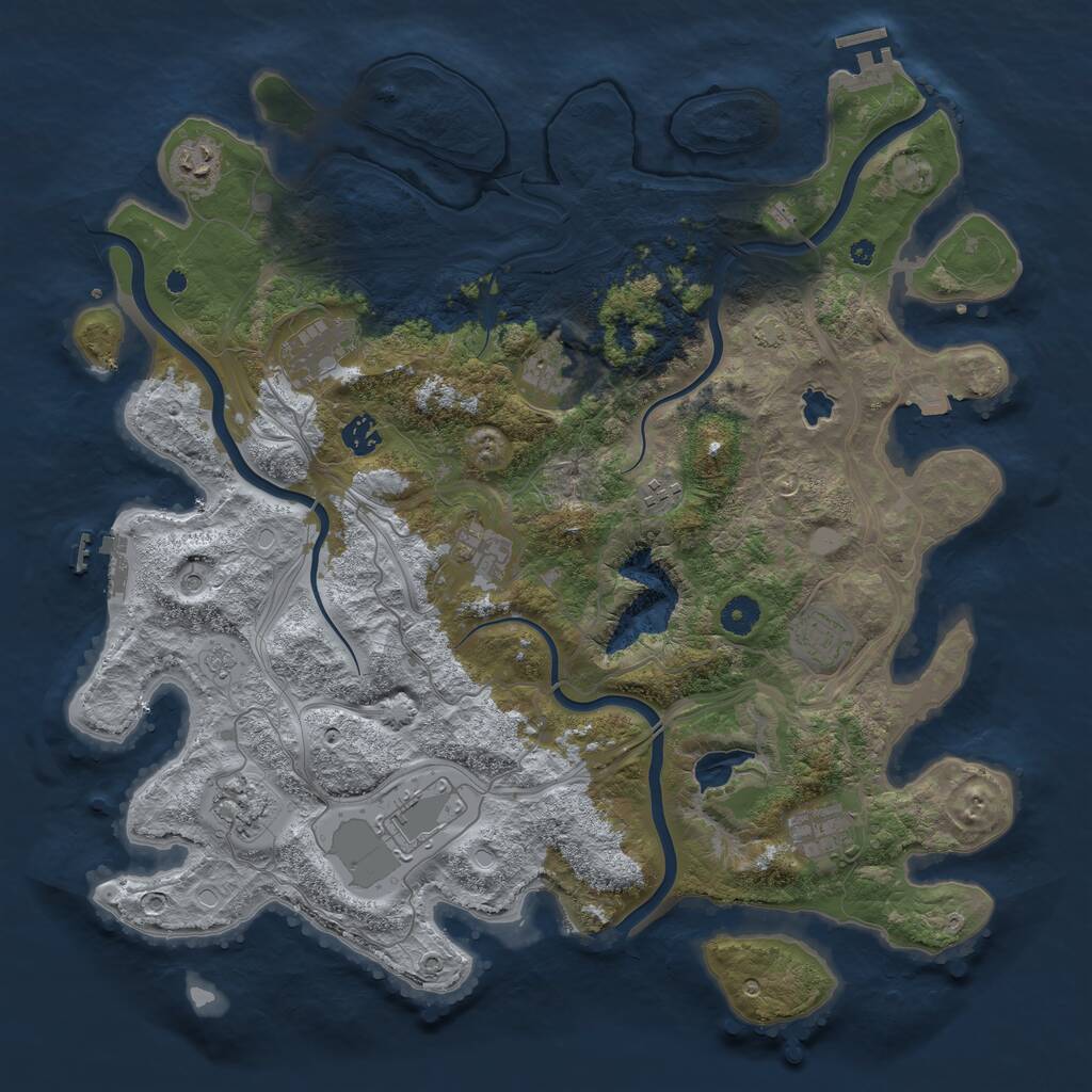 Rust Map: Procedural Map, Size: 4250, Seed: 798918567, 16 Monuments