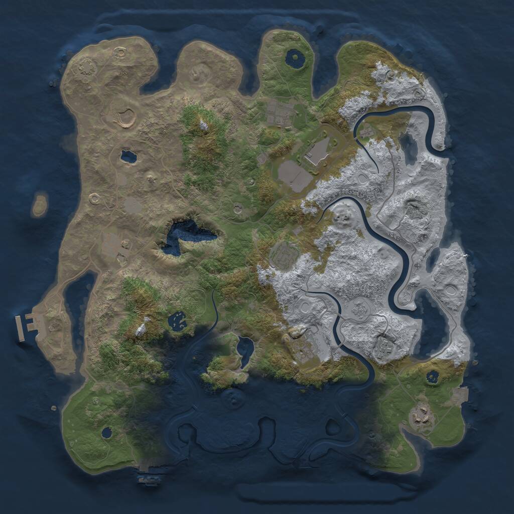 Rust Map: Procedural Map, Size: 4000, Seed: 26754321, 15 Monuments