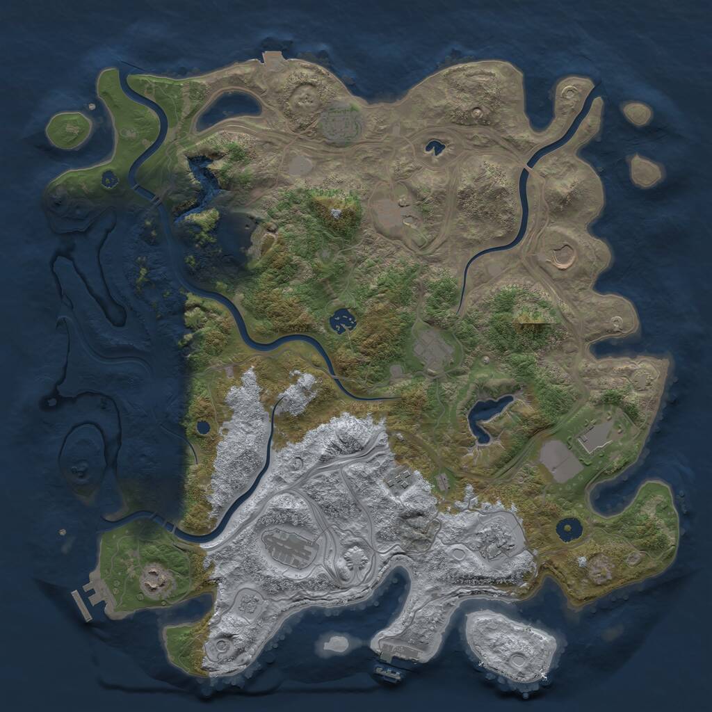 Rust Map: Procedural Map, Size: 4300, Seed: 352347051, 17 Monuments