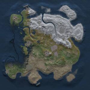 Thumbnail Rust Map: Procedural Map, Size: 3500, Seed: 2058283479, 16 Monuments