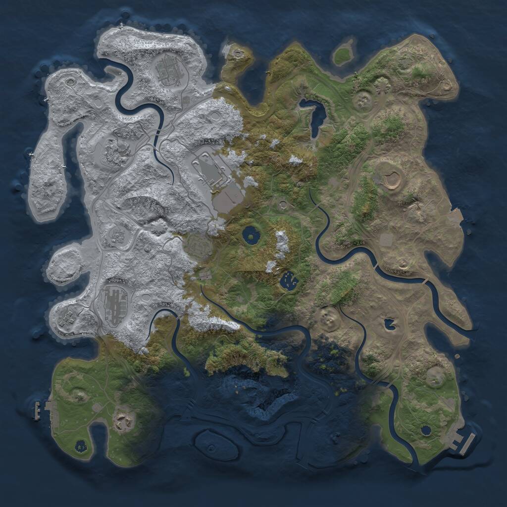 Rust Map: Procedural Map, Size: 4250, Seed: 931631070, 15 Monuments