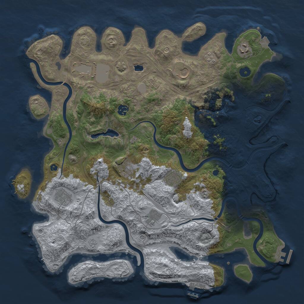 Rust Map: Procedural Map, Size: 4250, Seed: 1171669316, 15 Monuments