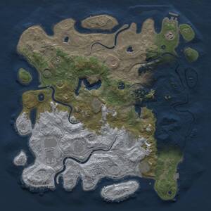 Thumbnail Rust Map: Procedural Map, Size: 4500, Seed: 156674, 16 Monuments