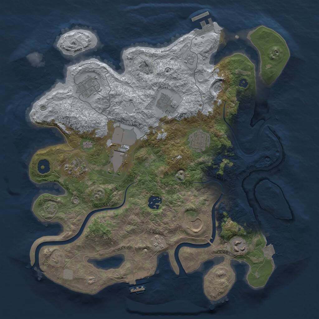 Rust Map: Procedural Map, Size: 3500, Seed: 1481508275, 15 Monuments