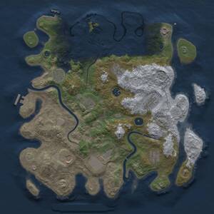 Thumbnail Rust Map: Procedural Map, Size: 3900, Seed: 45702, 16 Monuments