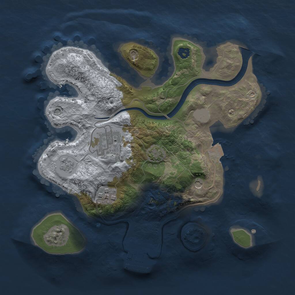 Rust Map: Procedural Map, Size: 2500, Seed: 1530674314, 7 Monuments