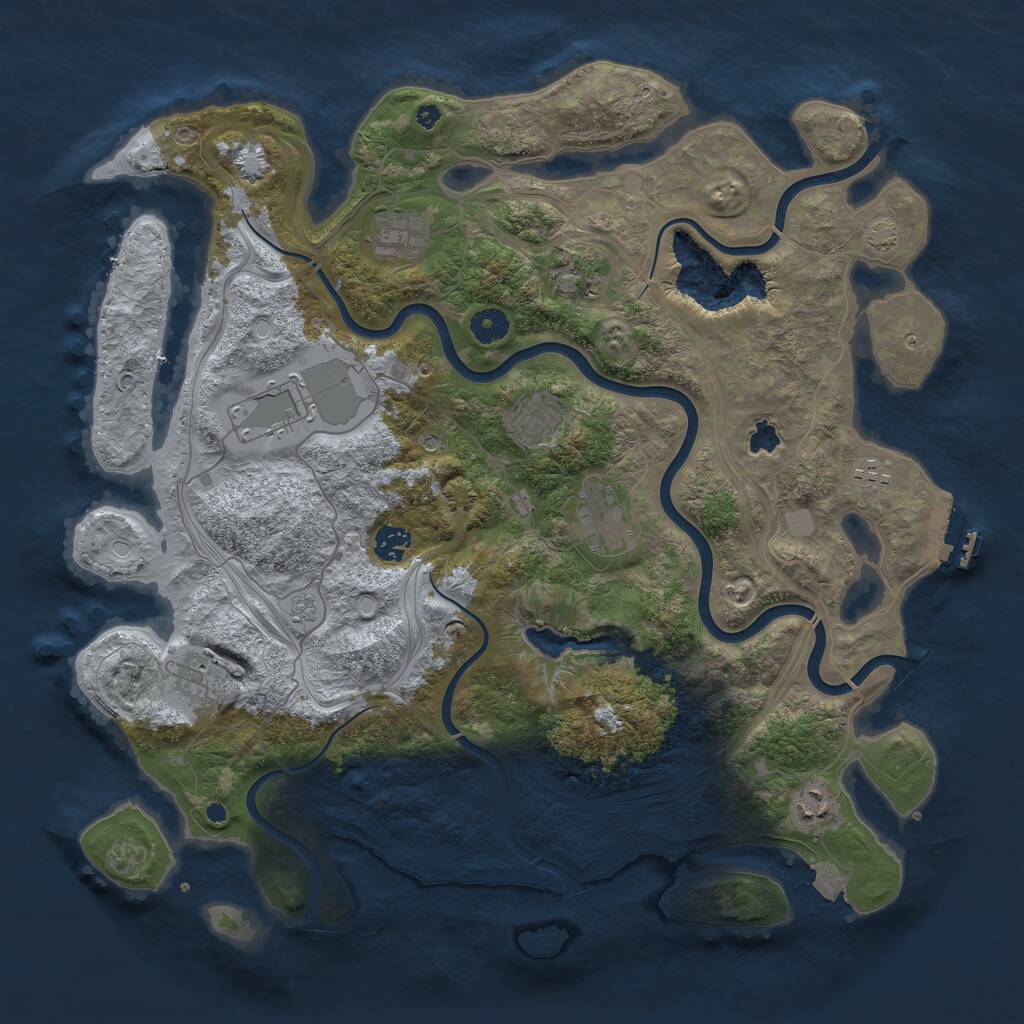 Rust Map: Procedural Map, Size: 4250, Seed: 238839016, 14 Monuments