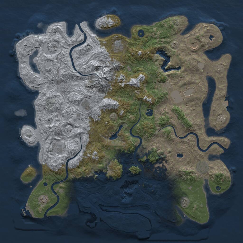 Rust Map: Procedural Map, Size: 5000, Seed: 783484587, 17 Monuments