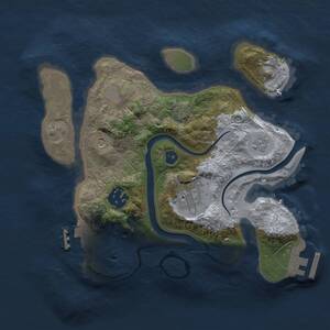 Thumbnail Rust Map: Procedural Map, Size: 2500, Seed: 466466173, 8 Monuments
