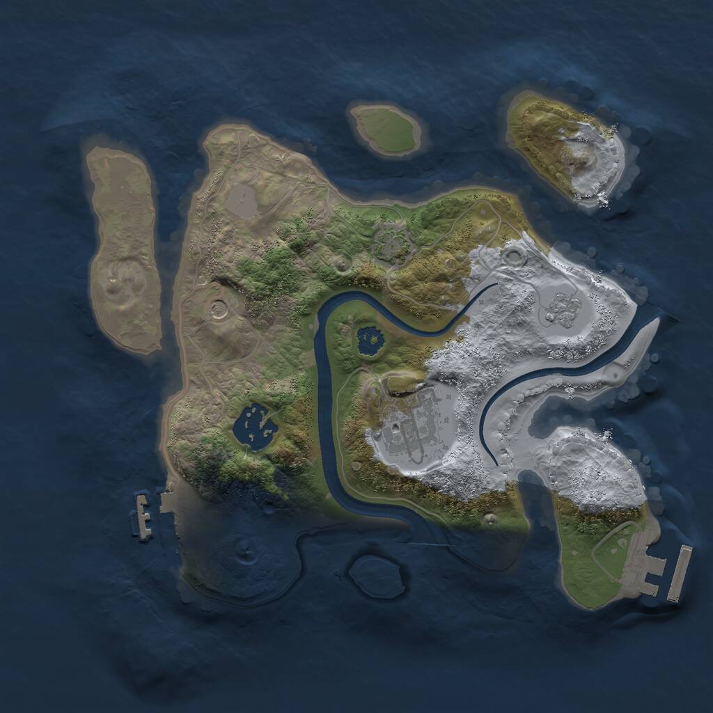 Rust Map: Procedural Map, Size: 2500, Seed: 466466173, 8 Monuments