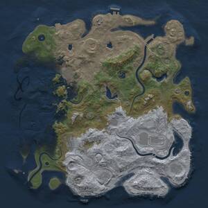Thumbnail Rust Map: Procedural Map, Size: 4500, Seed: 121014628, 17 Monuments