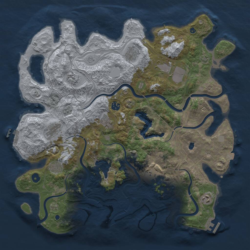 Rust Map: Procedural Map, Size: 4250, Seed: 231998176, 16 Monuments