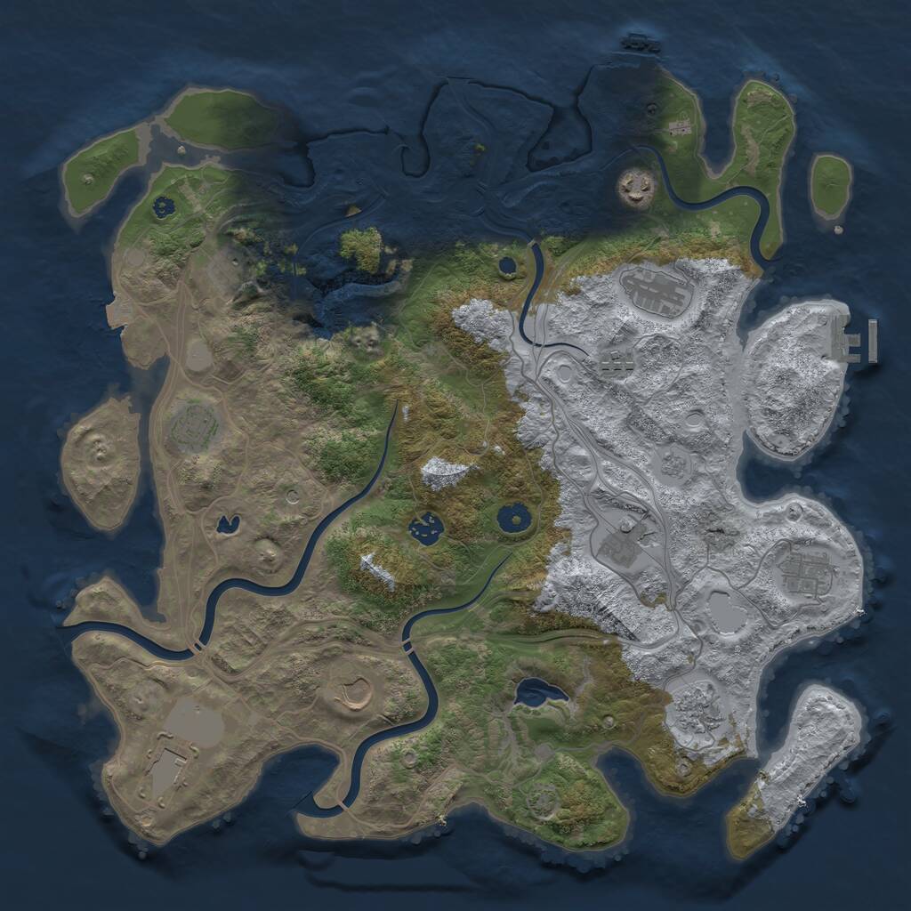 Rust Map: Procedural Map, Size: 4250, Seed: 310359331, 17 Monuments