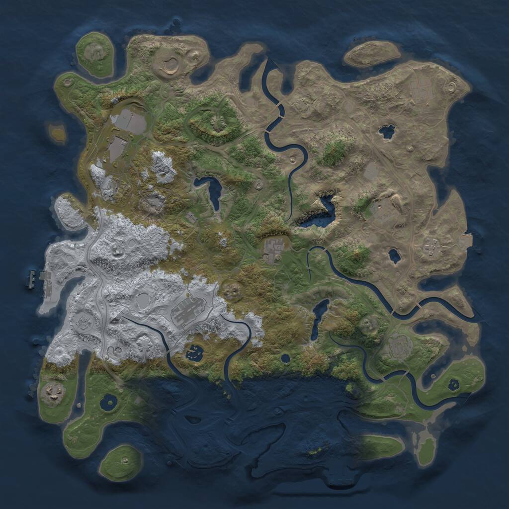 Rust Map: Procedural Map, Size: 4500, Seed: 97139, 17 Monuments