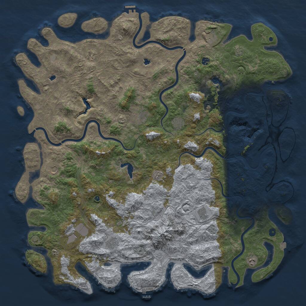 Rust Map: Procedural Map, Size: 6000, Seed: 1480355751, 17 Monuments