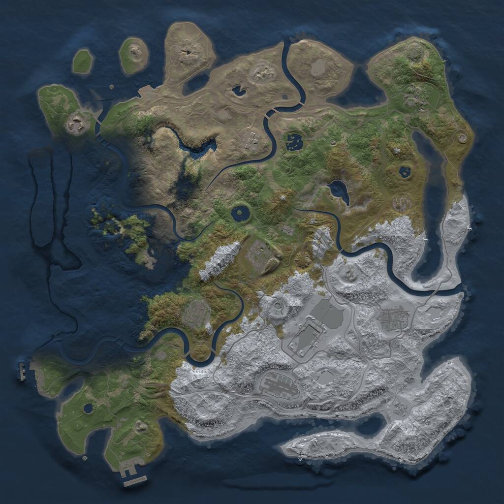 Rust Map: Procedural Map, Size: 4300, Seed: 298700754, 16 Monuments