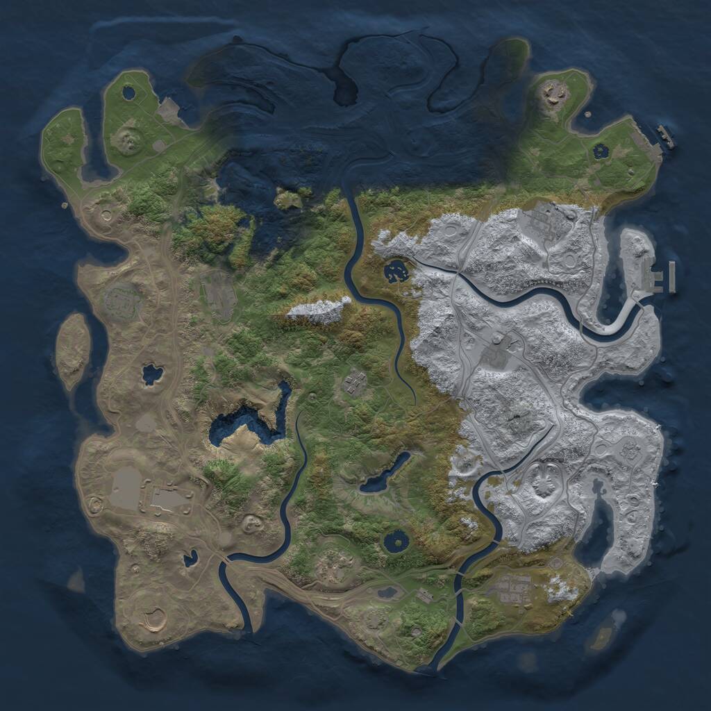 Rust Map: Procedural Map, Size: 4500, Seed: 62531742, 17 Monuments