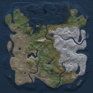 Thumbnail Rust Map: Procedural Map, Size: 4500, Seed: 62531742, 17 Monuments