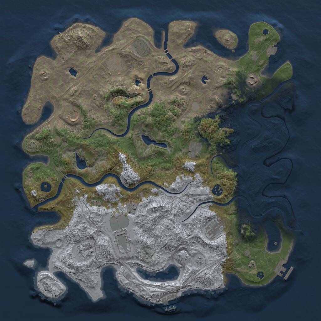 Rust Map: Procedural Map, Size: 4500, Seed: 239377428, 17 Monuments
