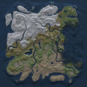 Thumbnail Rust Map: Procedural Map, Size: 4500, Seed: 921323991, 17 Monuments