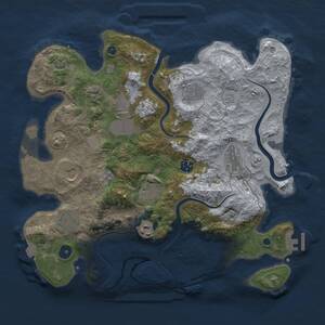 Thumbnail Rust Map: Procedural Map, Size: 3700, Seed: 2606042, 16 Monuments