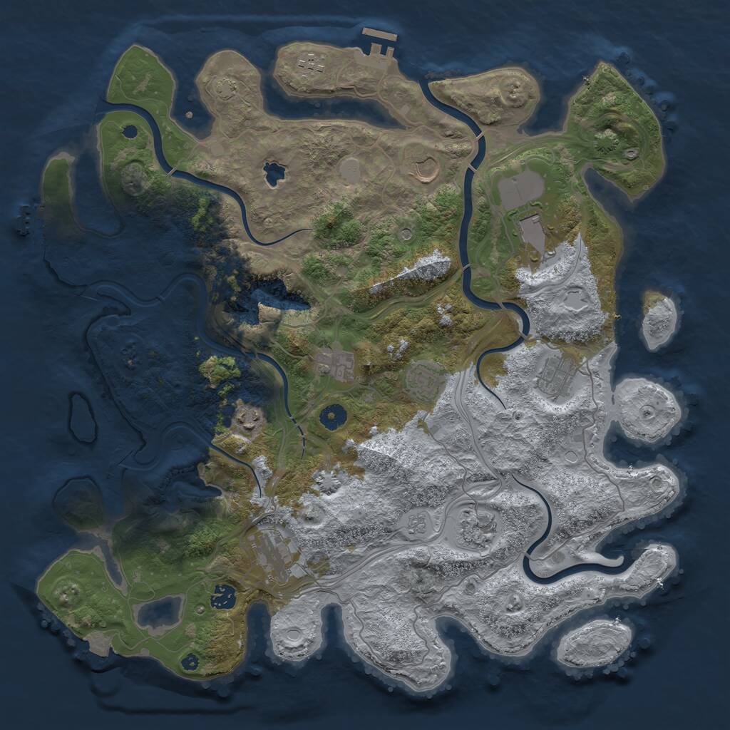 Rust Map: Procedural Map, Size: 4250, Seed: 287838548, 16 Monuments