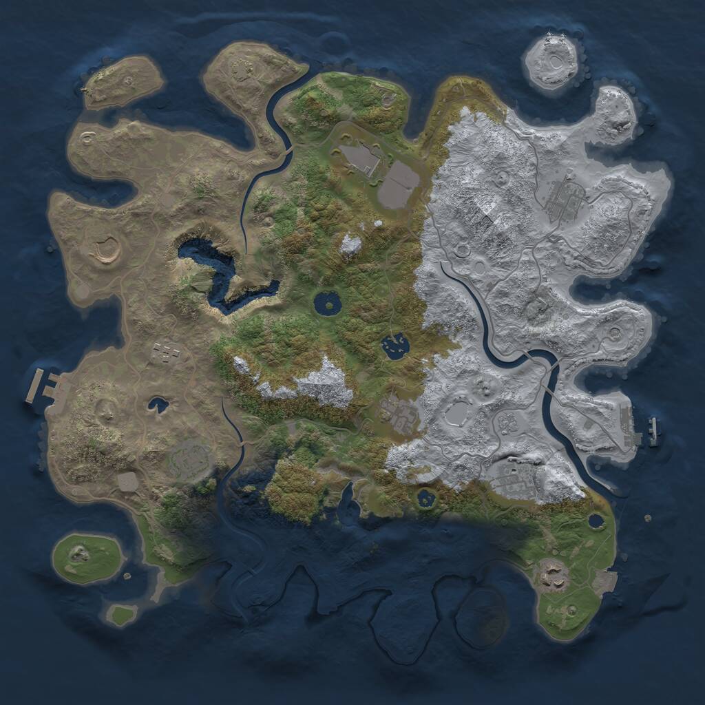 Rust Map: Procedural Map, Size: 4000, Seed: 122555, 15 Monuments